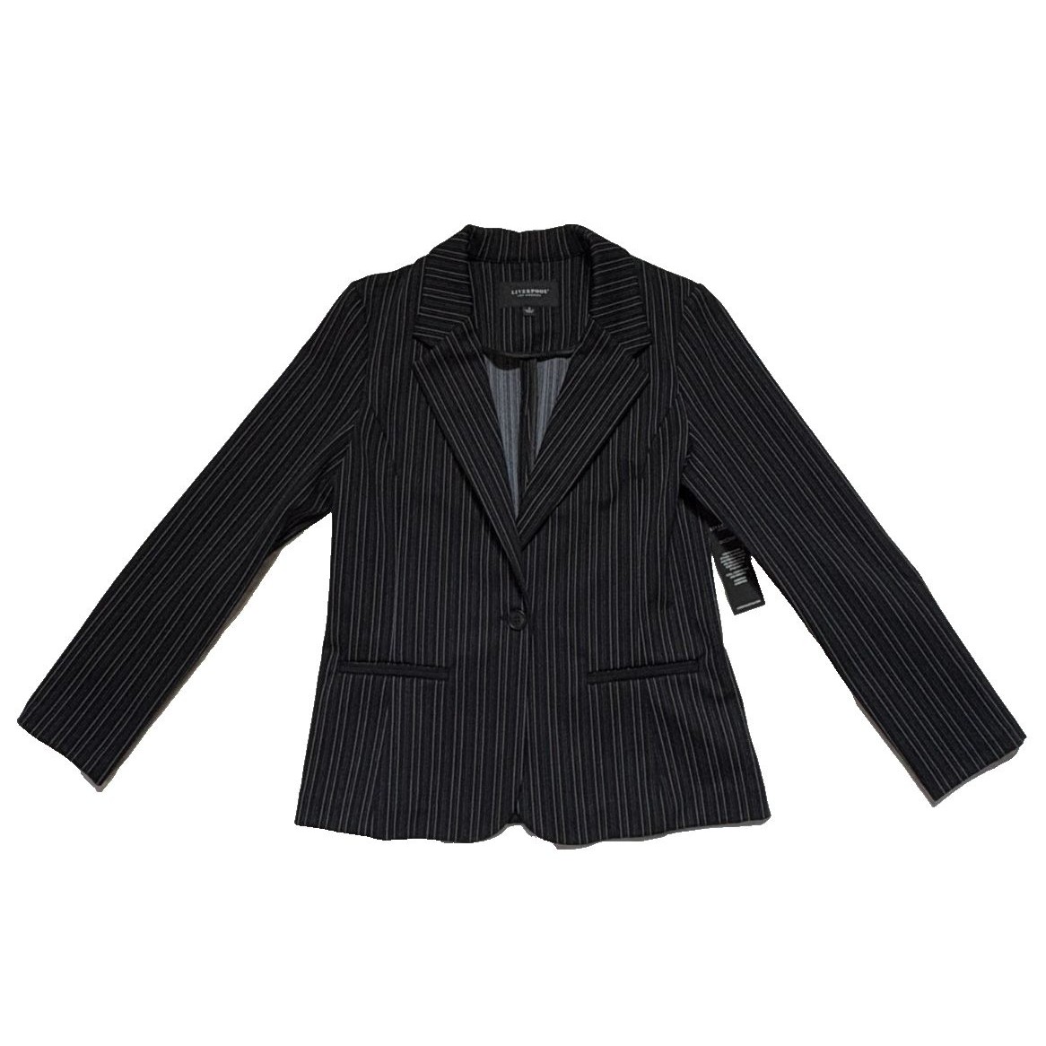Liverpool Los Angeles Pinstripe Blazer Jacket Womens Small Nwt Stretch Corporate